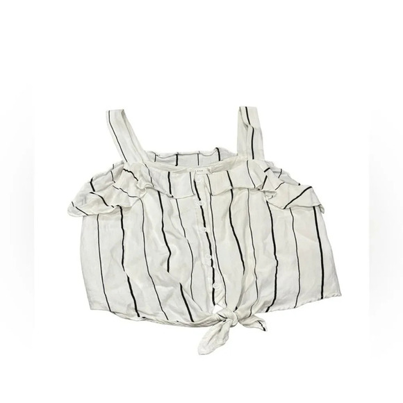 EUC LUSH Crop top White w/ black stripes Medium - Picture 1 of 6
